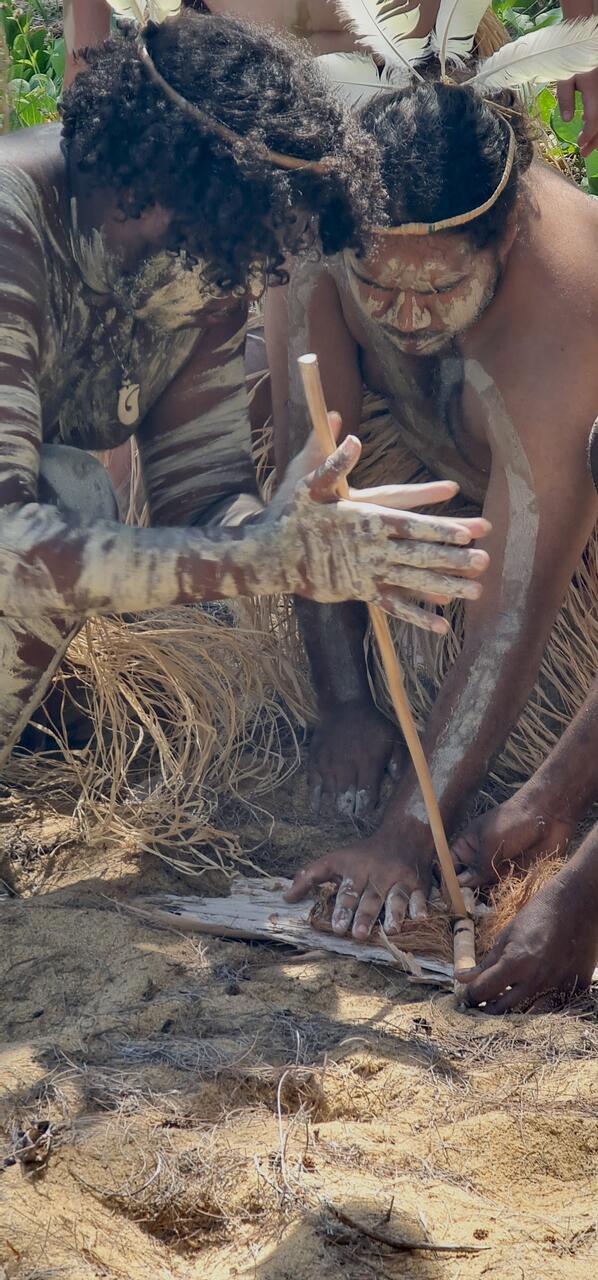 Preparing for dance ceremony