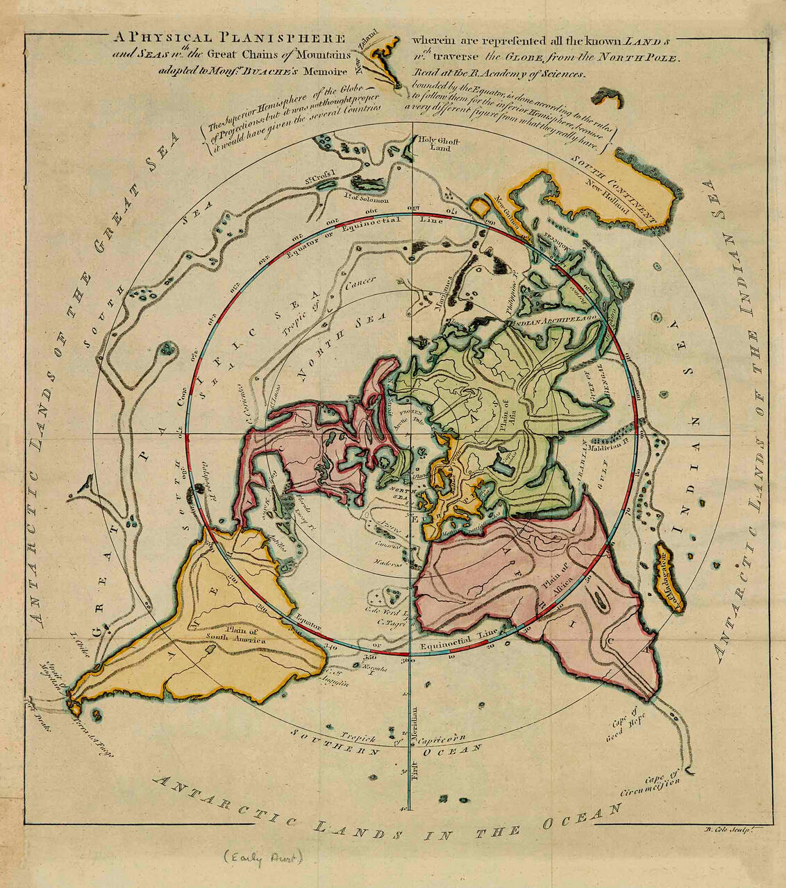 A hand drawn early map of the world
